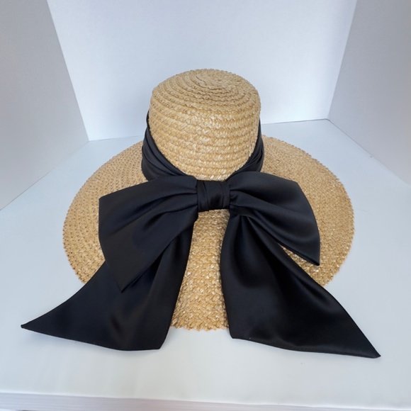EUGENIA KIM "Mirabel" Straw Sun Hat with Black Bow, UPF 50+. - Picture 3 of 11
